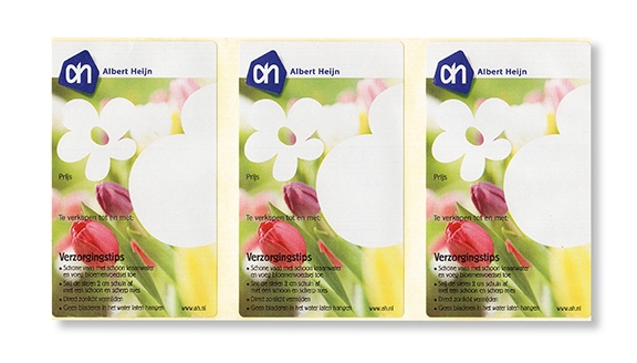 albert heijn ah logo planten bloemen etiketten corporateprint plantlabel printing