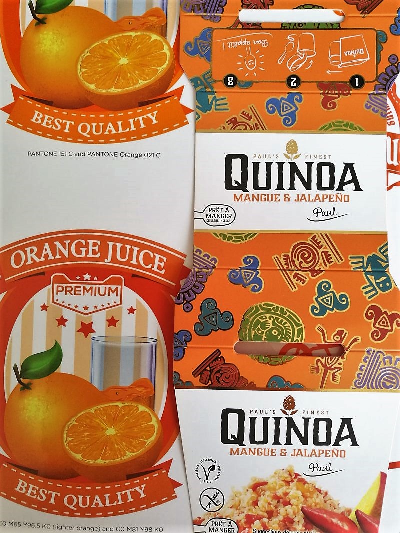 quinoa verpakking verpakkingsdrukwerk oranje sinaasappel paul's finest corporateprint corporate print bedrukken printen