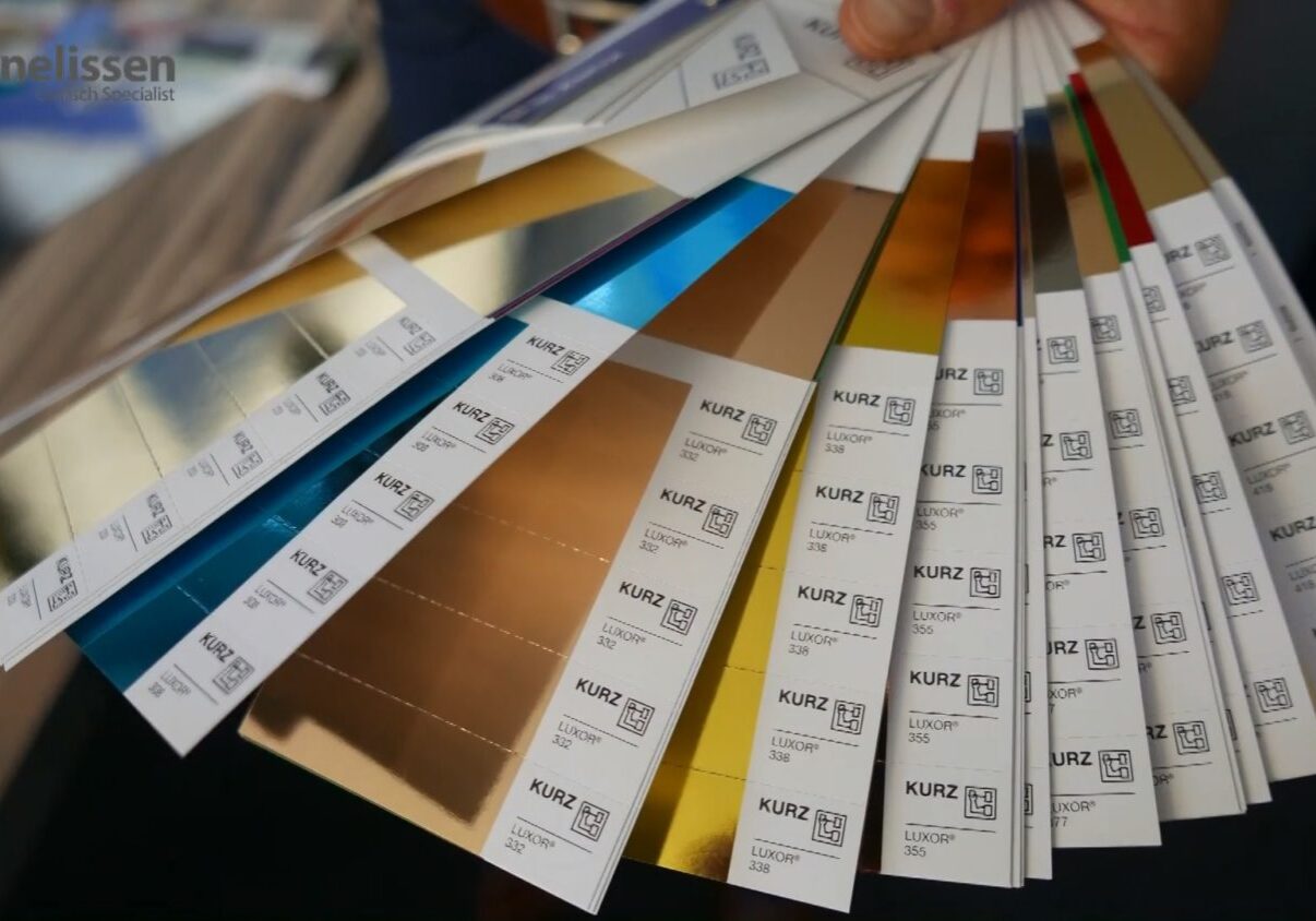 kleurenwaaier voor een luxe uitstraling verpakkingsdrukwerk, goud, brons, geel, blauw, zwart, wit, metallic, zilver